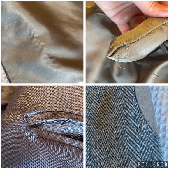 Farah Clothing Co Men's Brown Tweed Wool Elbow Patch Blazer Size 44R Academia - Picture 8 of 16